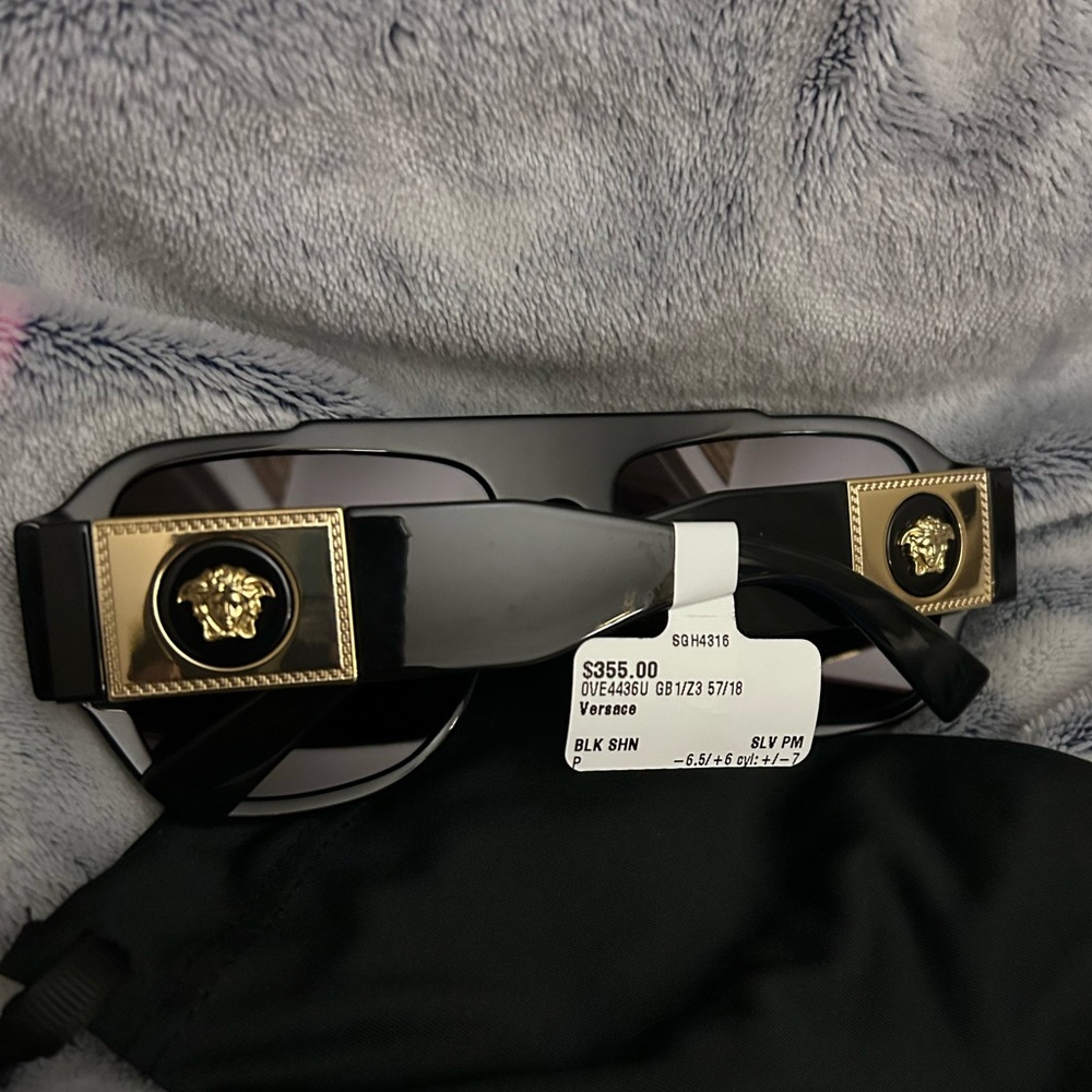 Versace Black Sunglasses with Gold Medusa Plaques - Picture 5 of 11